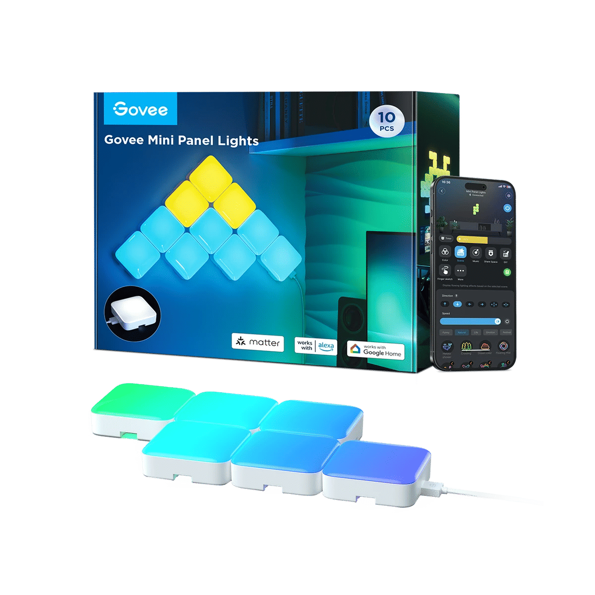 Govee Smart Mini Panel Lights, 10-pk