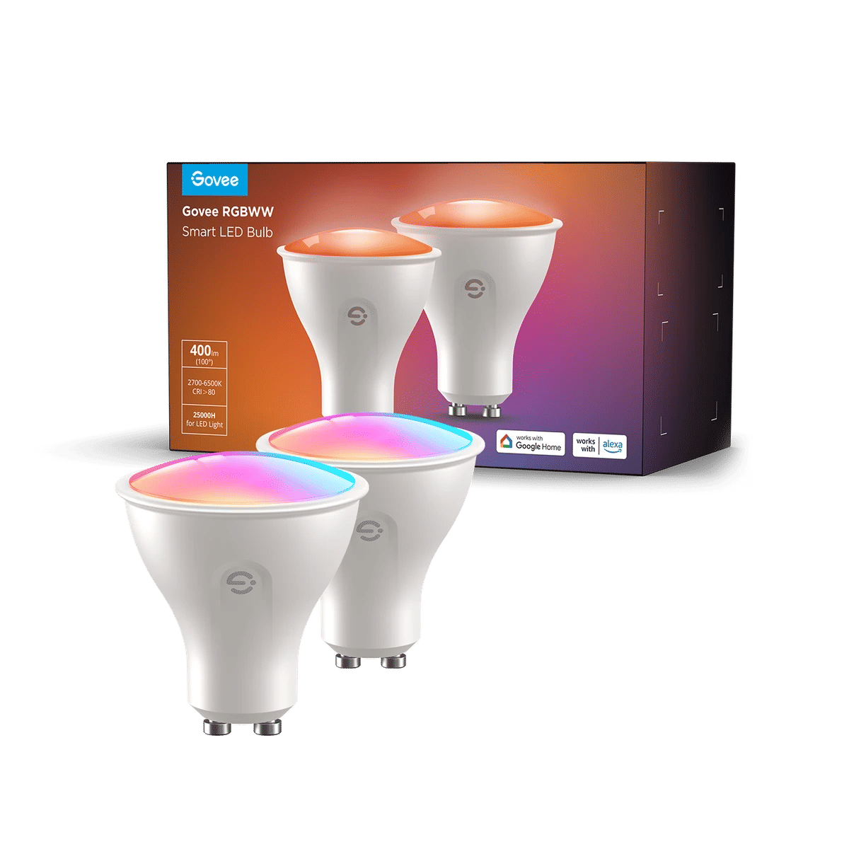 Govee RGBWW Smart LED Bulb GU10 400 lm, 2-pk