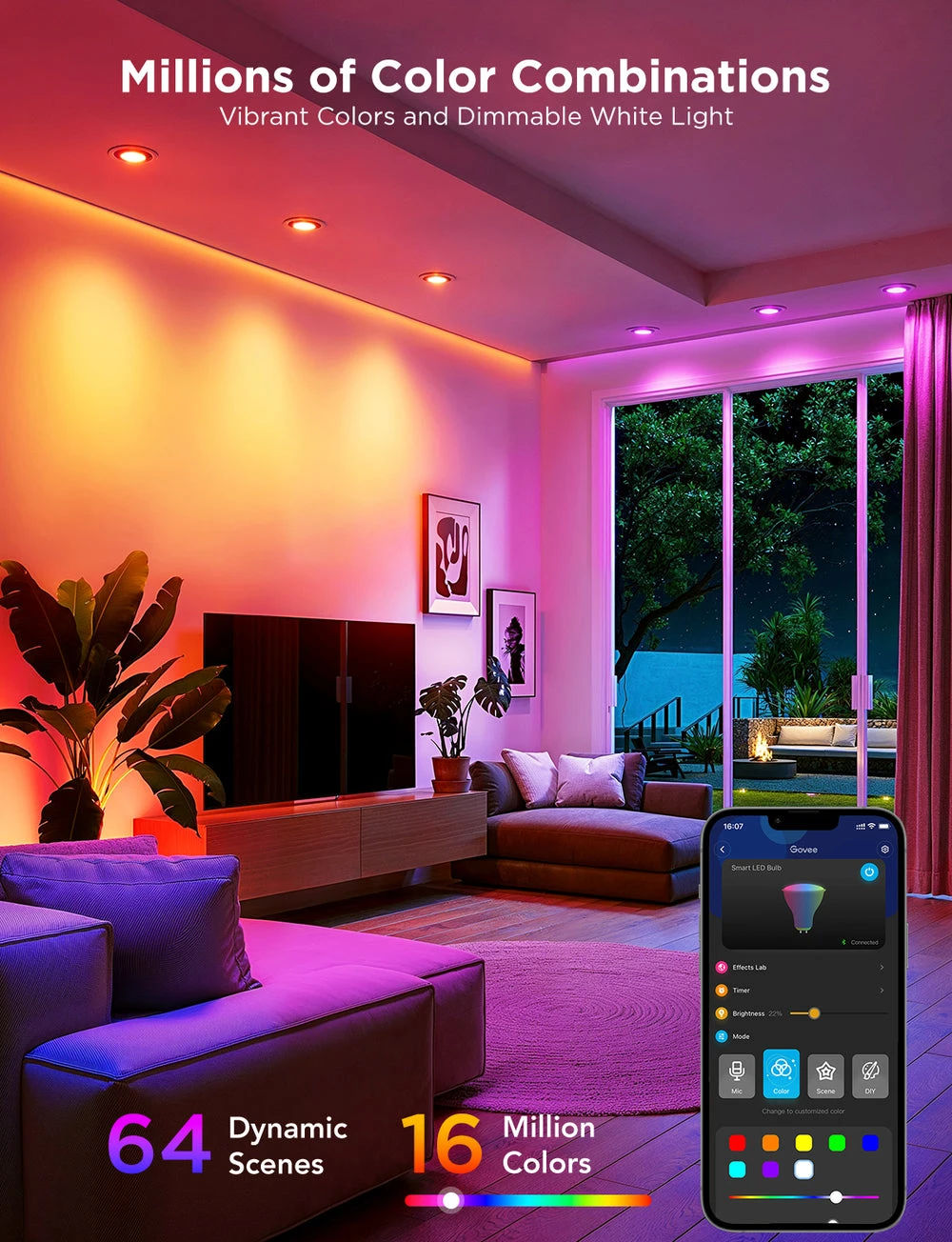 Govee RGBWW Smart LED Bulb GU10 400 lm, 2-pk