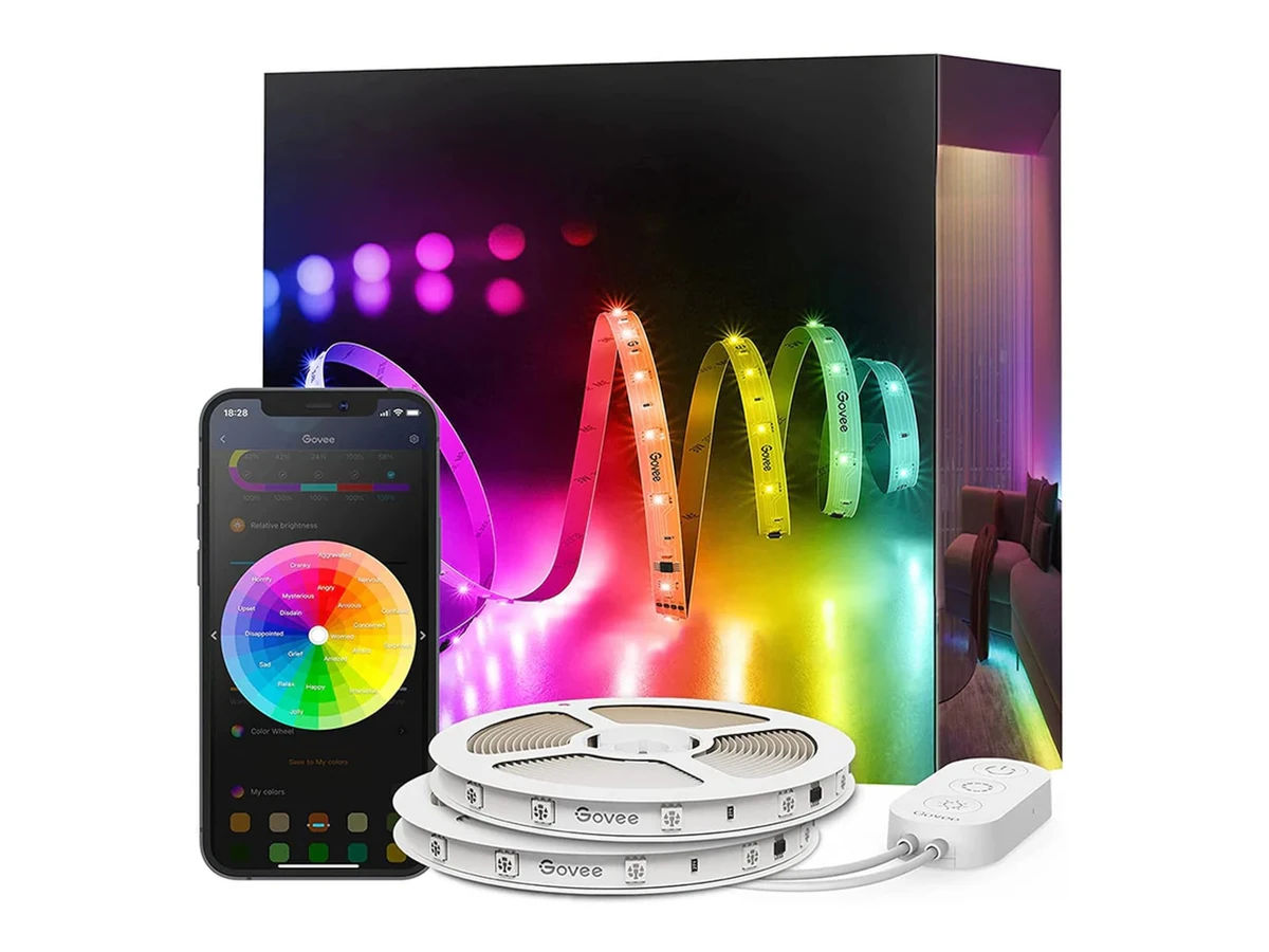 Govee RGB Smart Wi-Fi + Bluetooth LED Strip, 2×5m