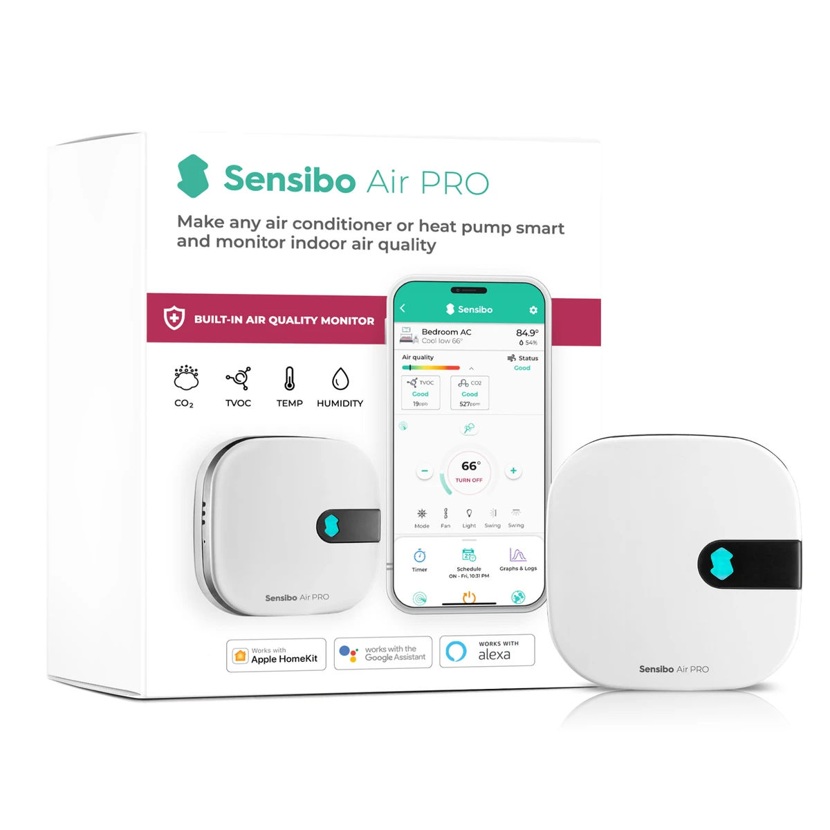 Sensibo Air PRO smart AC-styring med luftkvalitetssensor