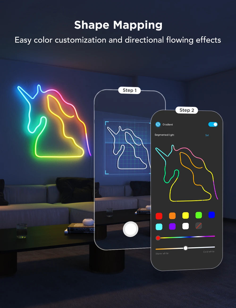 Govee Neon Rope Light 2 - 4m, sort